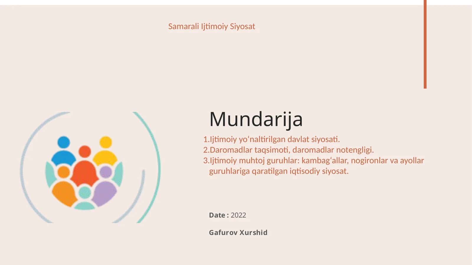 Samarali Ijtimoiy Siyosat 1