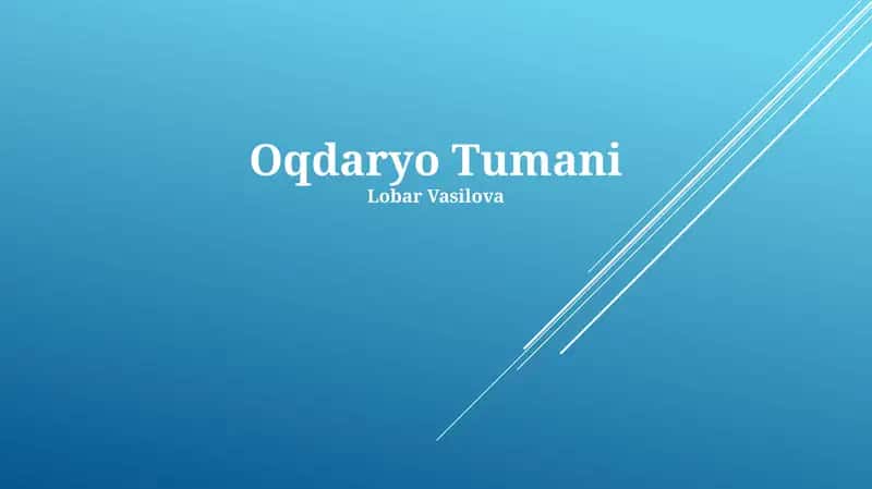 Oqdaryo Tumani 1