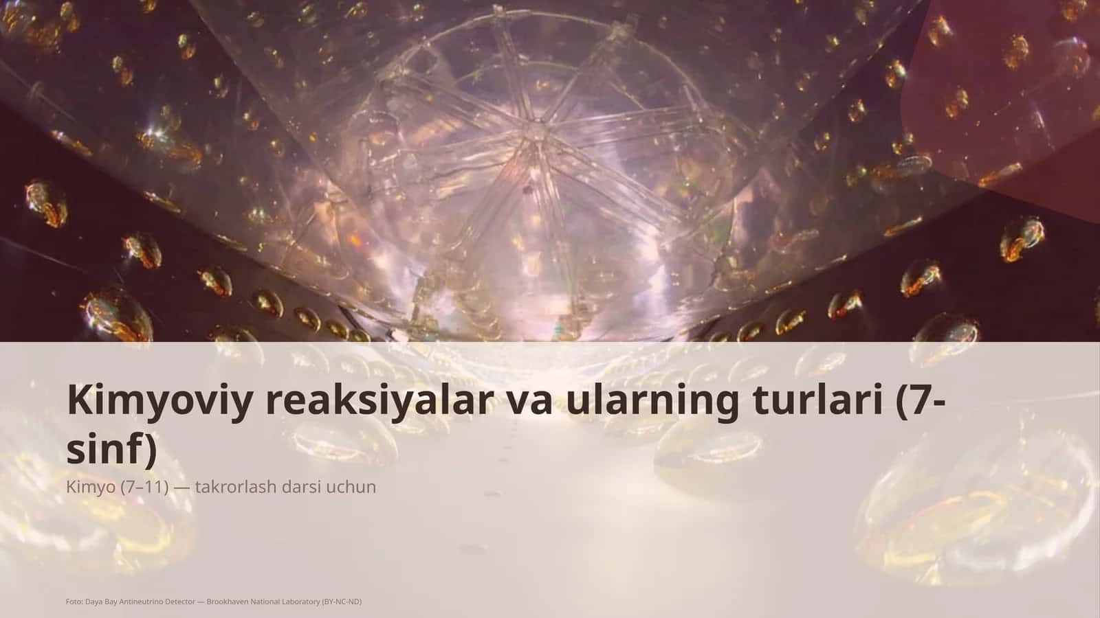Kimyoviy reaksiyalar va ularning turlari (7-sinf) 1