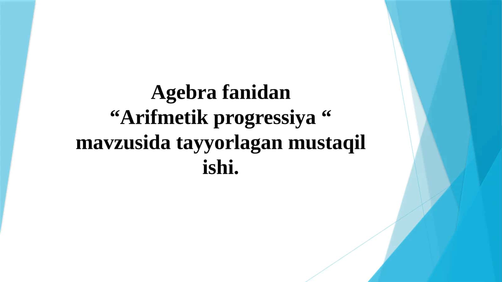 Arifmetik progressiya 1