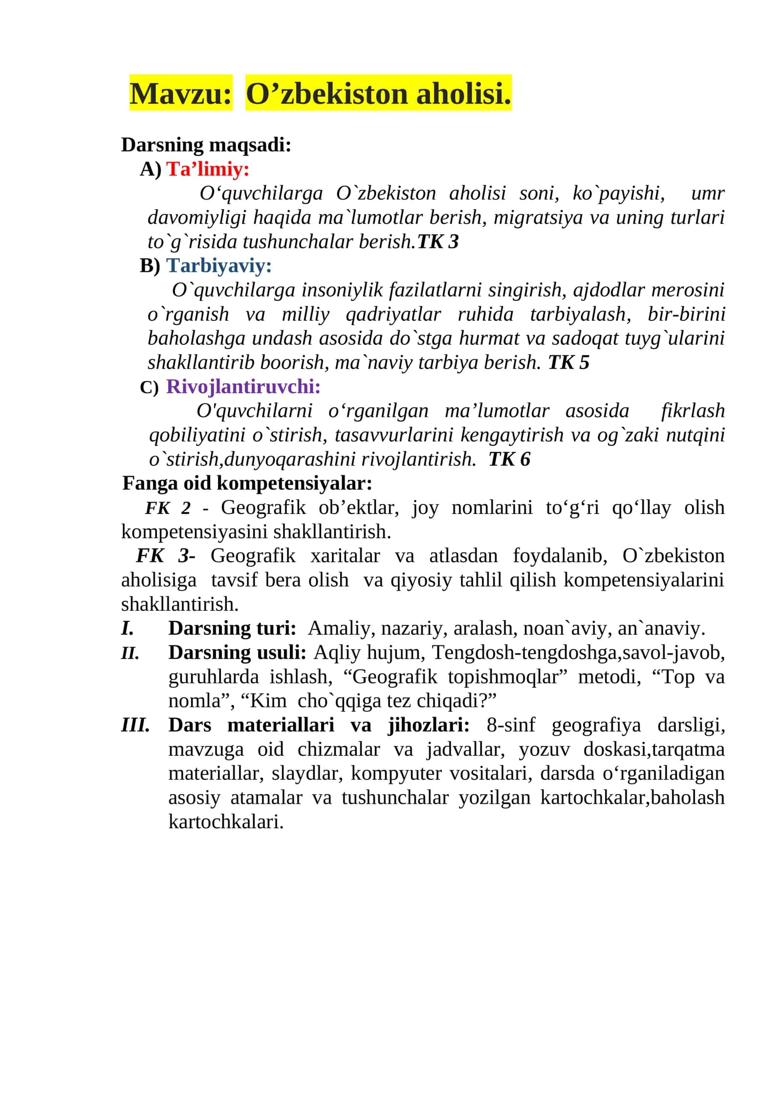 O’zbekiston aholisi 1