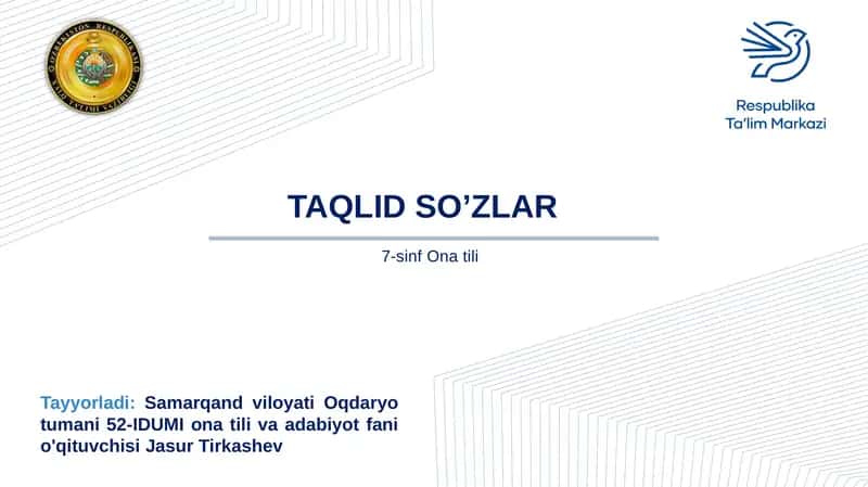 Taqlid So'zlar 1