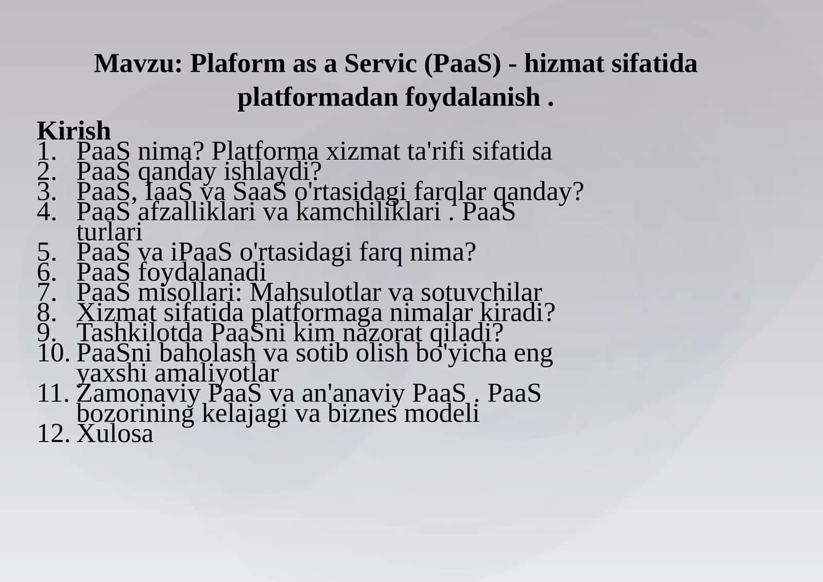 Plaformas aServic(PaaS) -hizmatsifatidaplatformadanfoydalanish 1