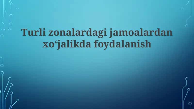 Turlizonalardagi jamoalardan foydalanish 1