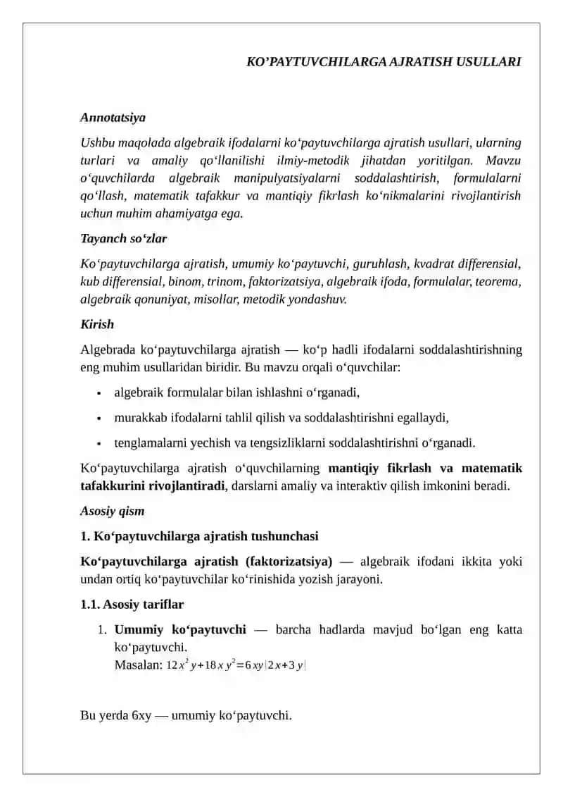 KO’PAYTUVCHILARGA AJRATISH USULLARI 1