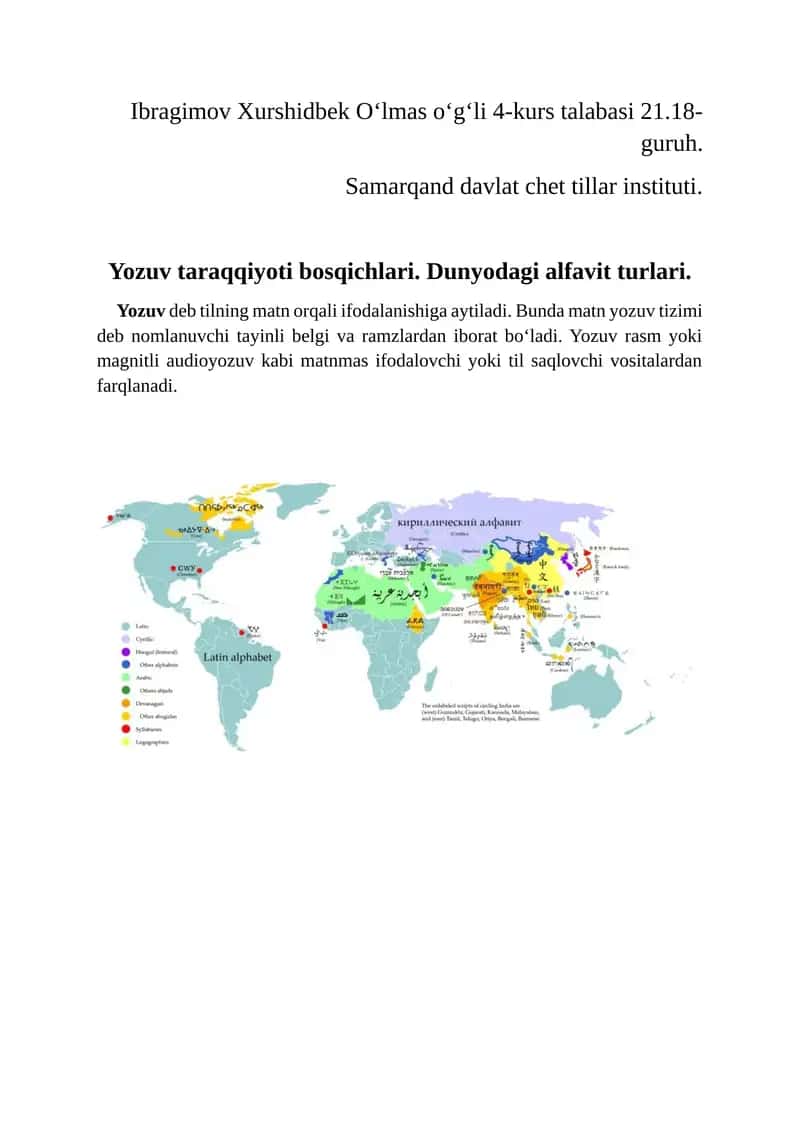 Yozuv taraqqiyoti bosqichlari 1