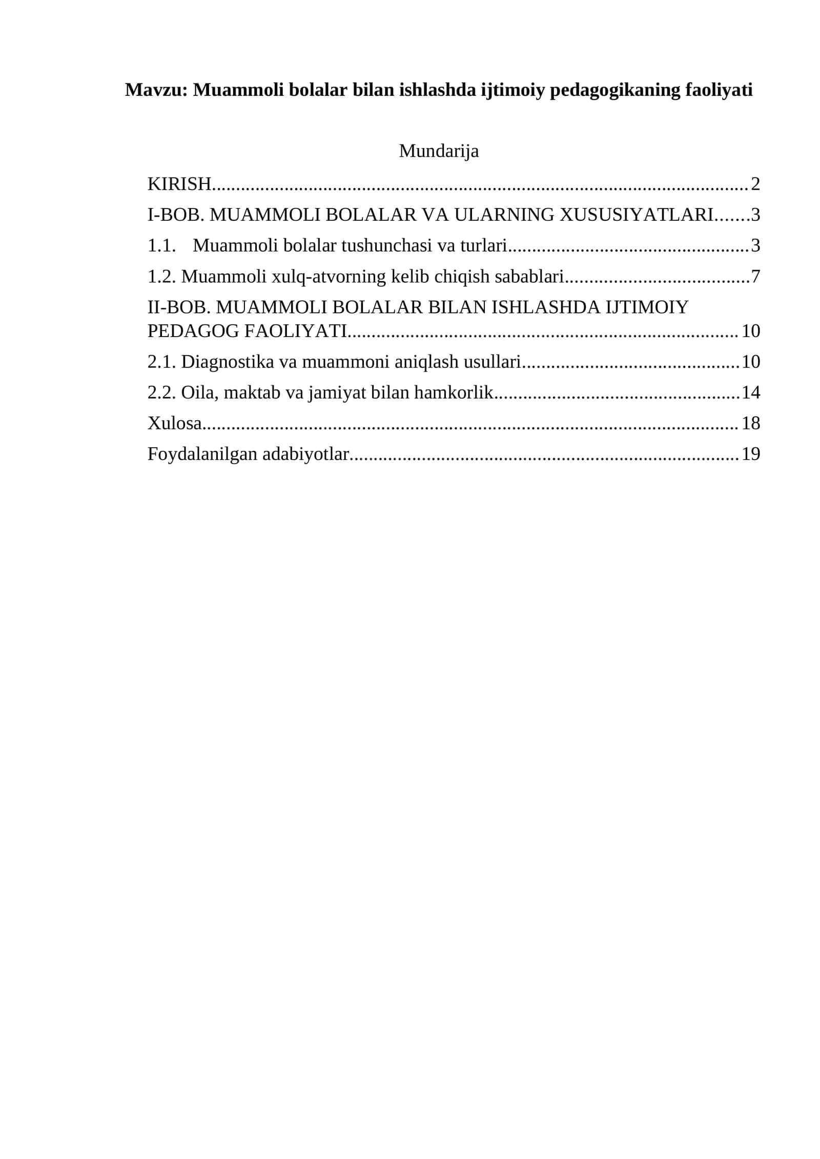Muammoli bolalar bilan ishlashda ijtimoiy pedagogikaning faoliyati 1