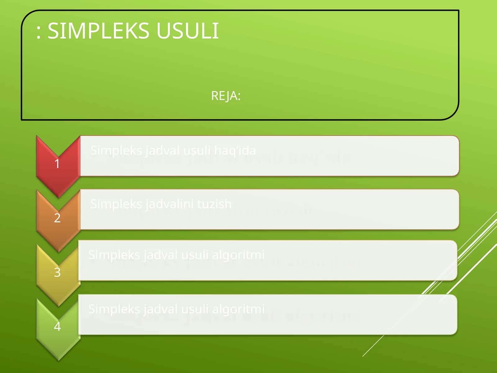 Simplеks jаdvаl usuli haq’ida 1