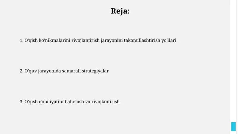 O'qish qobiliyatini rivojlantirish jarayonini yaxshilash usullari 1
