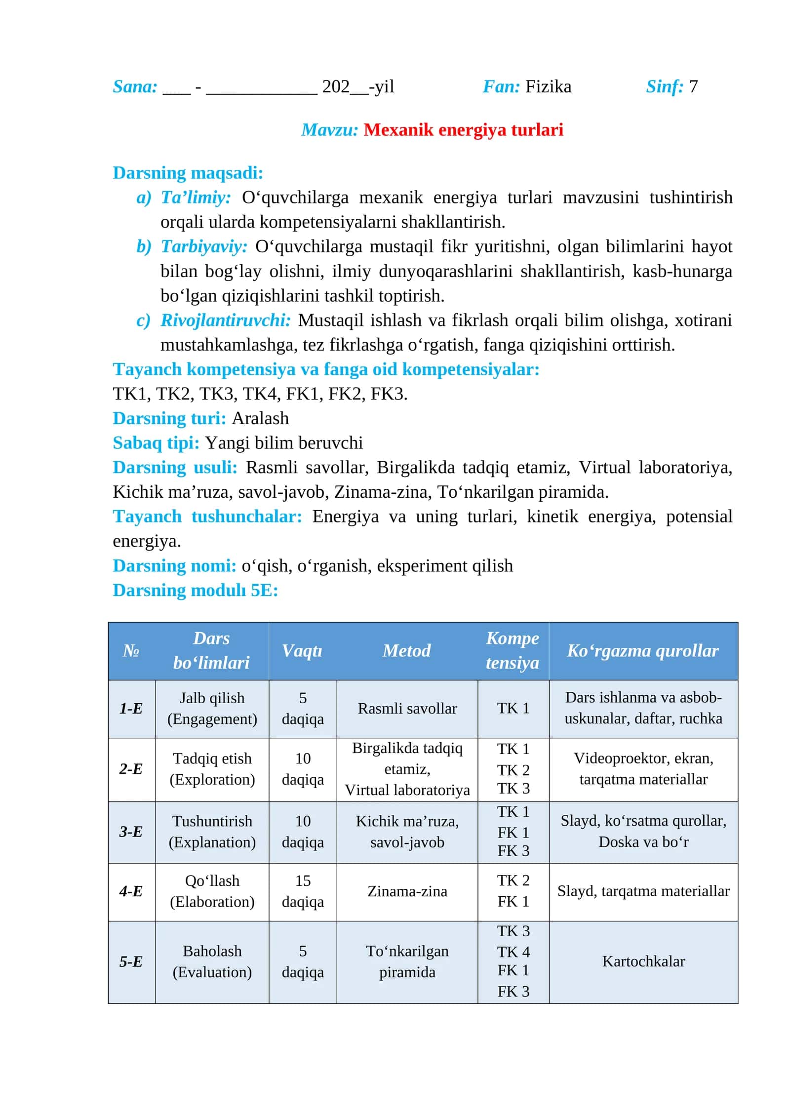 Mexanik energiya turlari_5E 1