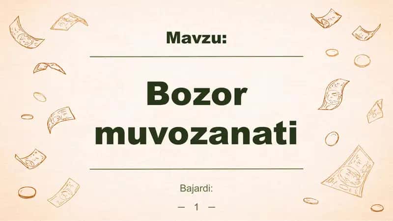 Bozor muvozanati 1