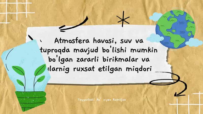 Zararli birikmalar va ularning ruxsat etilgan miqdori 1