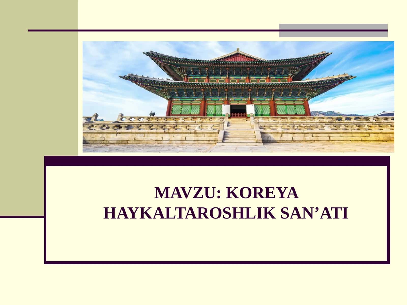 KOREYA HAYKALTAROSHLIK SAN’ATI 1