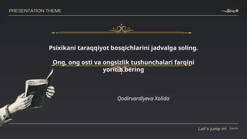 Psixikani rivojlanish bosqichlari 1
