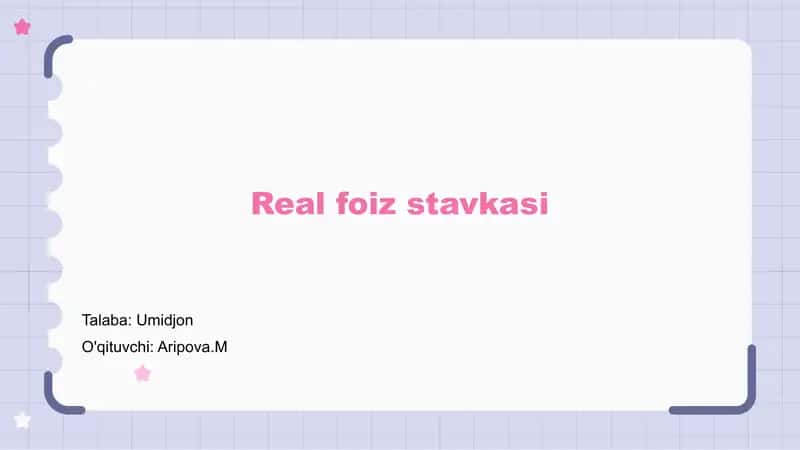 Real foiz stavkasi 1