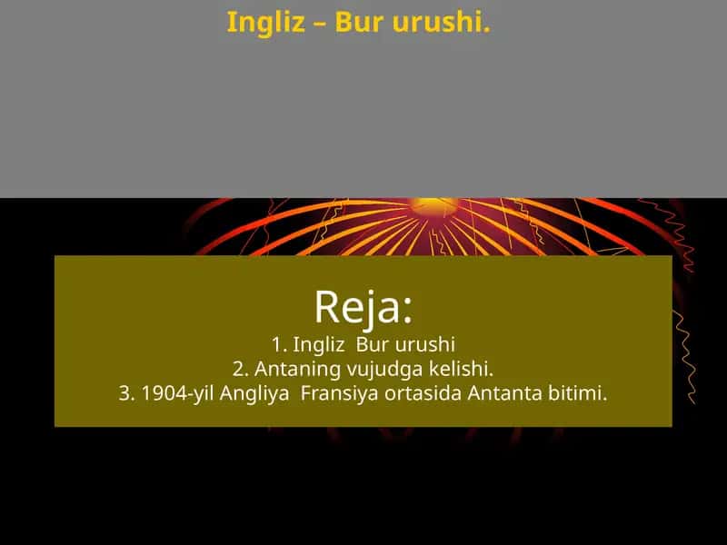 Ingliz-Burlar urushi 1