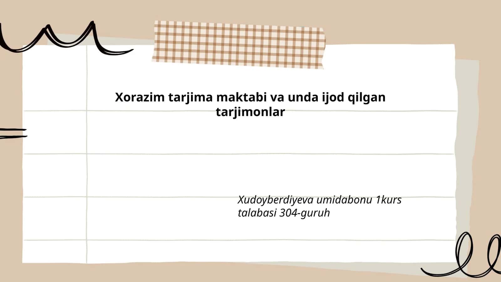 Xorazim tarjima maktabi va unda ijod qilgan tarjimonlar 1