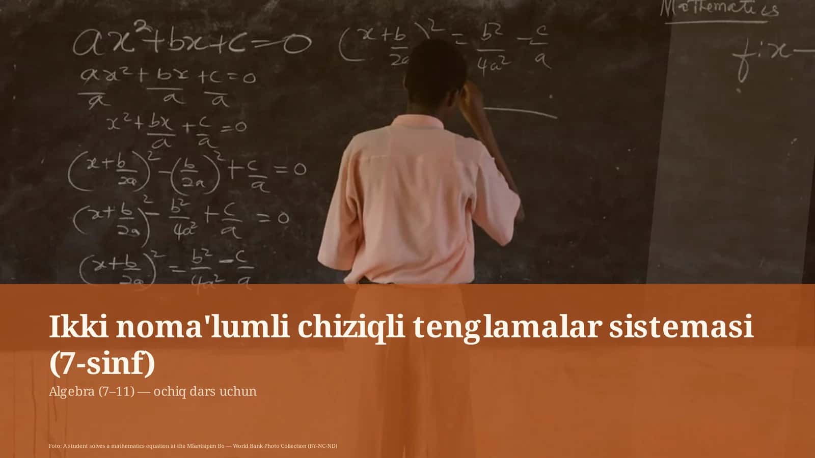 Algebra (7–11) — ochiq dars uchun 1