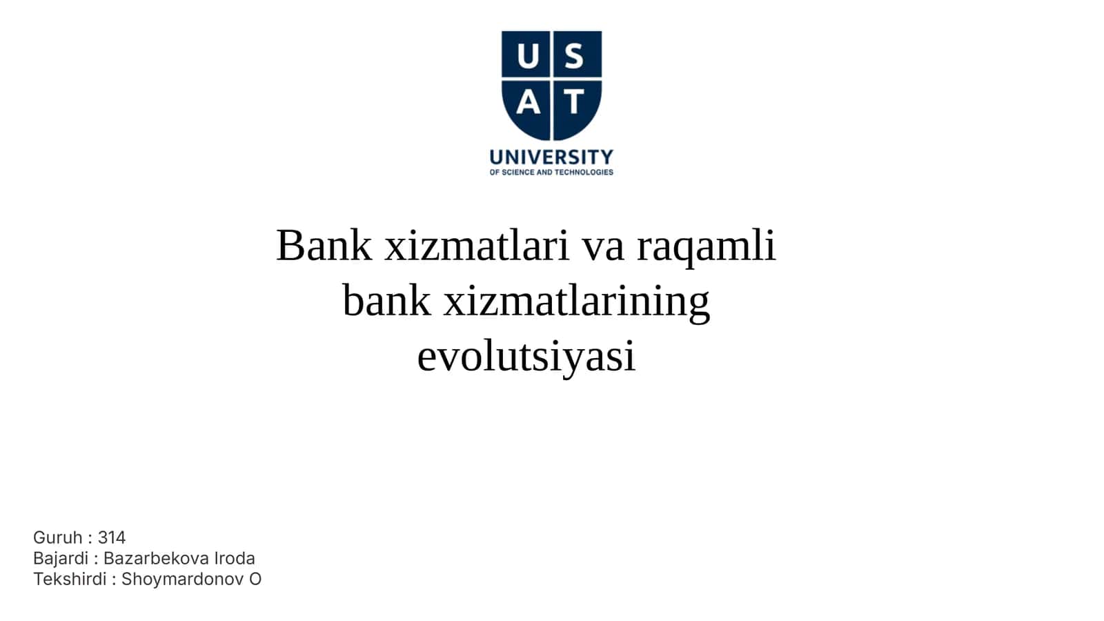 Bank Xizmatlarining Evolutsiyasi 1