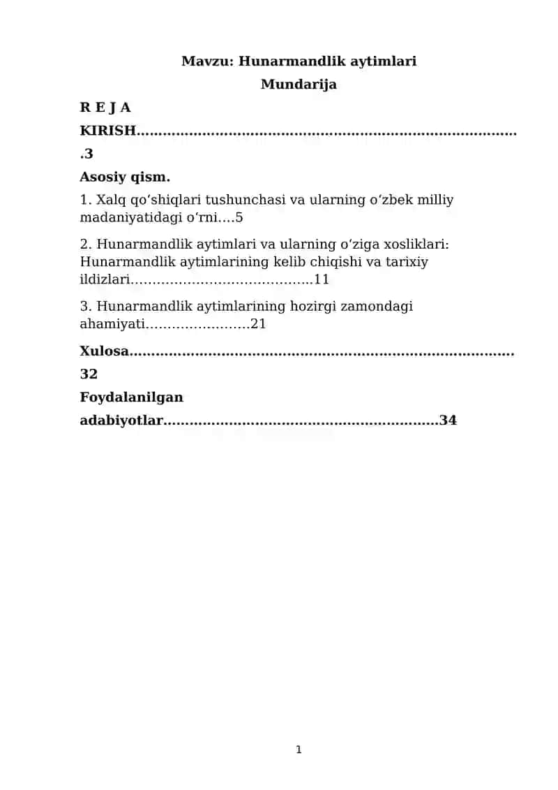 Hunarmandlik aytimlari 1
