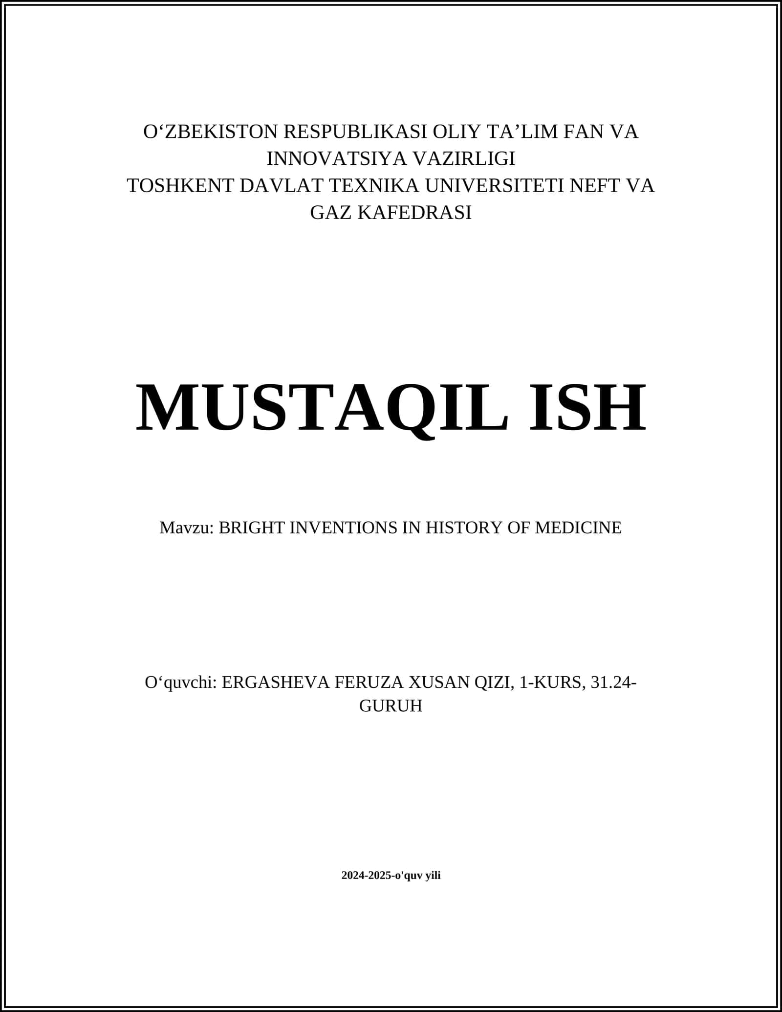 BRIGHT INVENTIONS IN HISTORY OF MEDICINE 1