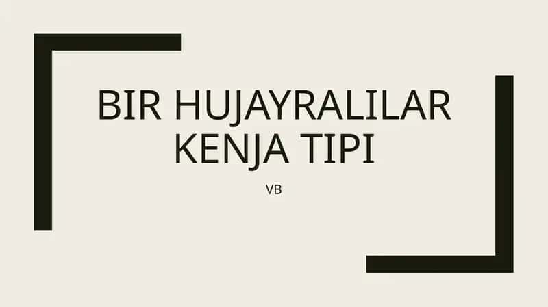 Bir hujayralilar kenja tipi 1