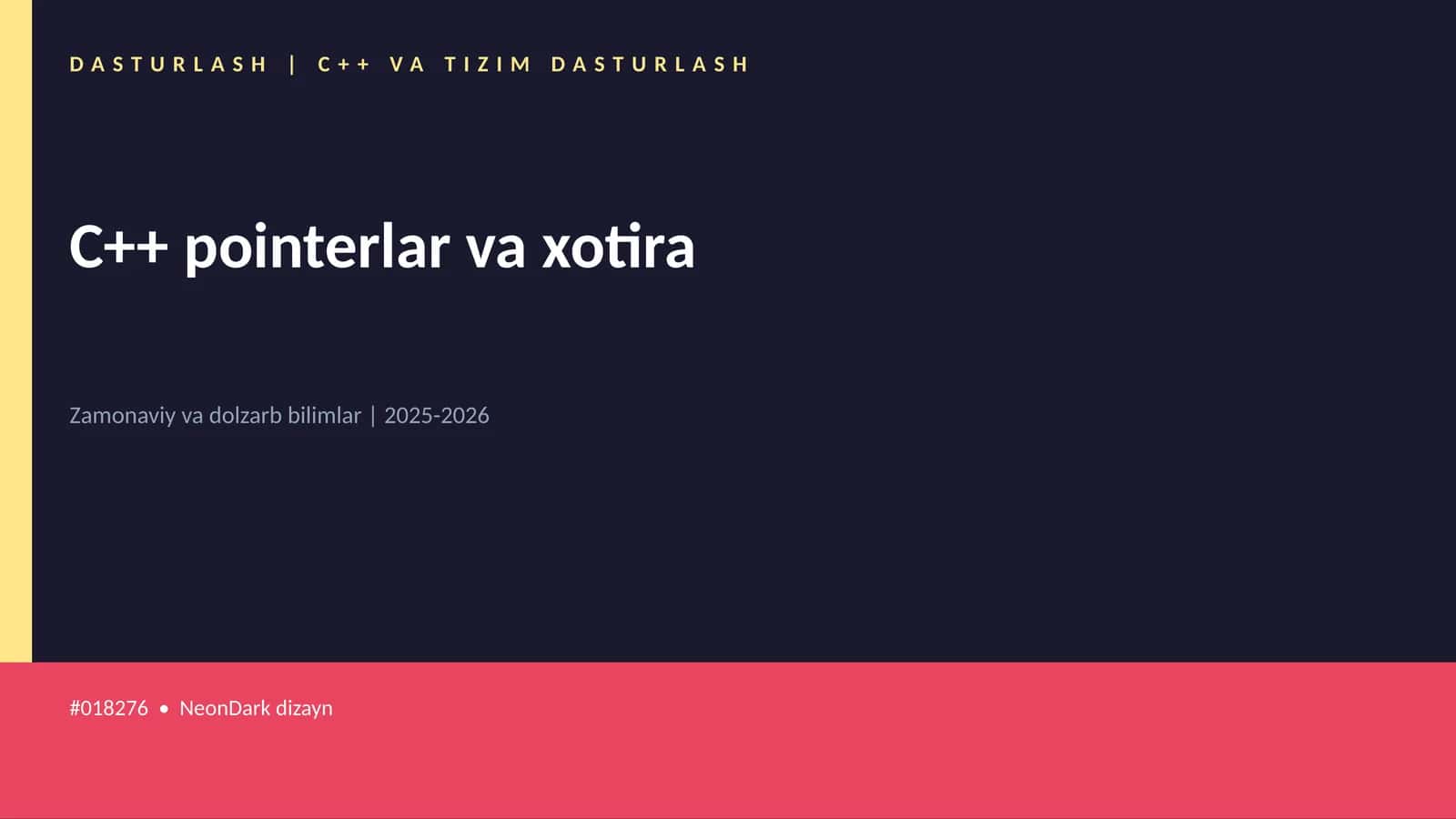 C++ VA TIZIM DASTURLASH 1