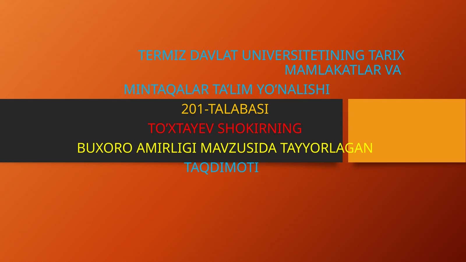 BUXORO AMIRLIGI 1