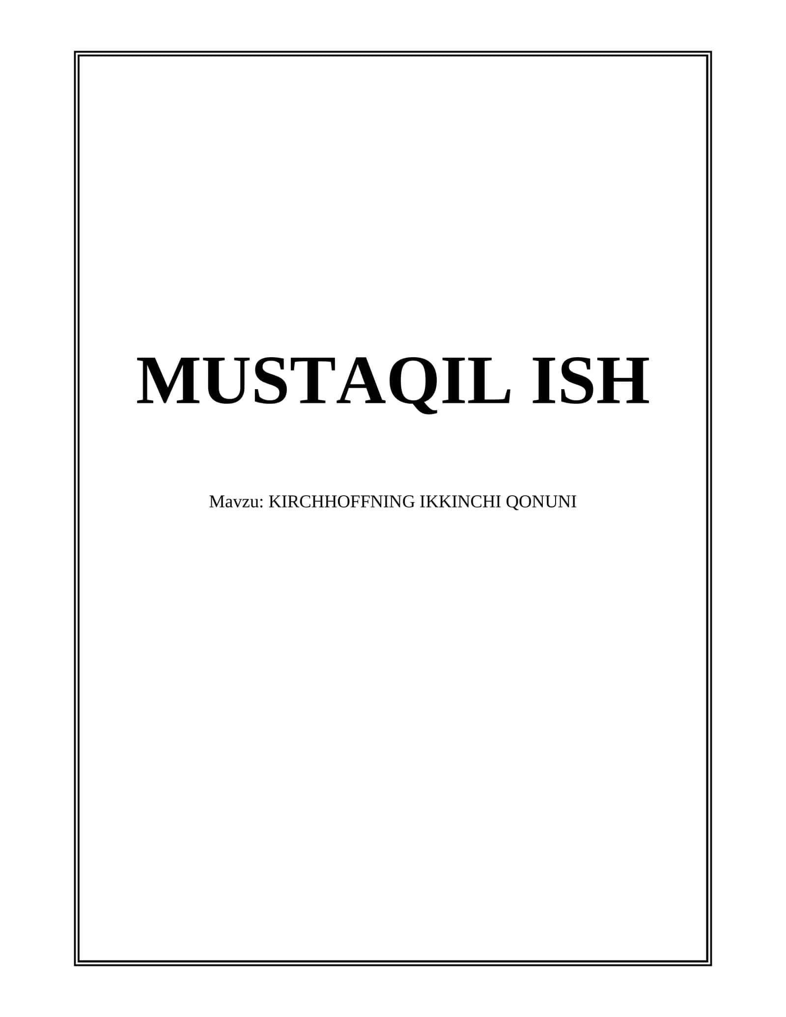 Kirchhoffning Ikkinchi Qonuni 1