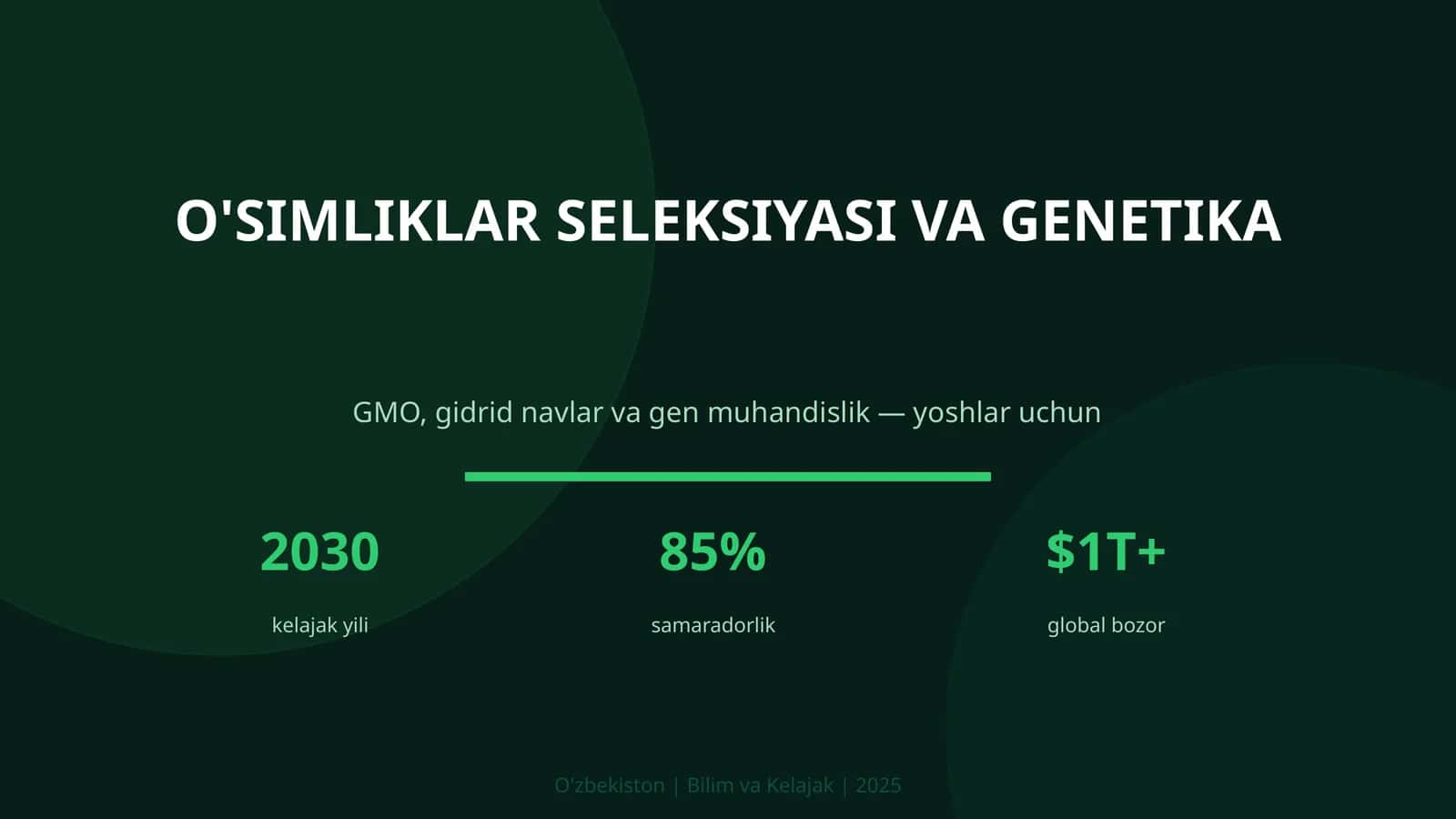 O'SIMLIKLAR SELEKSIYASI VA GENETIKA 1