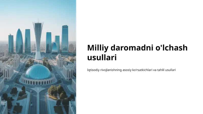 Milliy daromadni o'lchash usullari 1