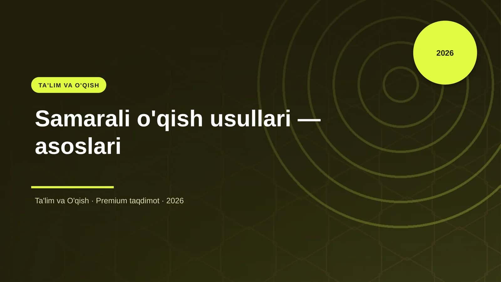 Samarali o'qish usullari — asoslari 1