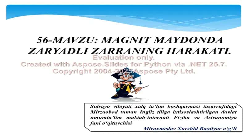 MAGNIT MAYDONDA ZARYADLI ZARRANING HARAKATI 1