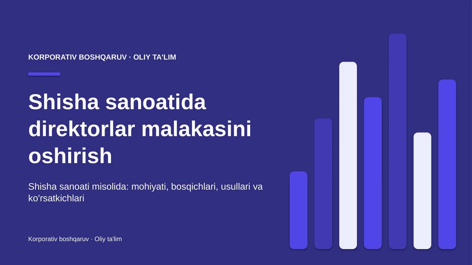 Shisha sanoatida direktorlar malakasini oshirish 1