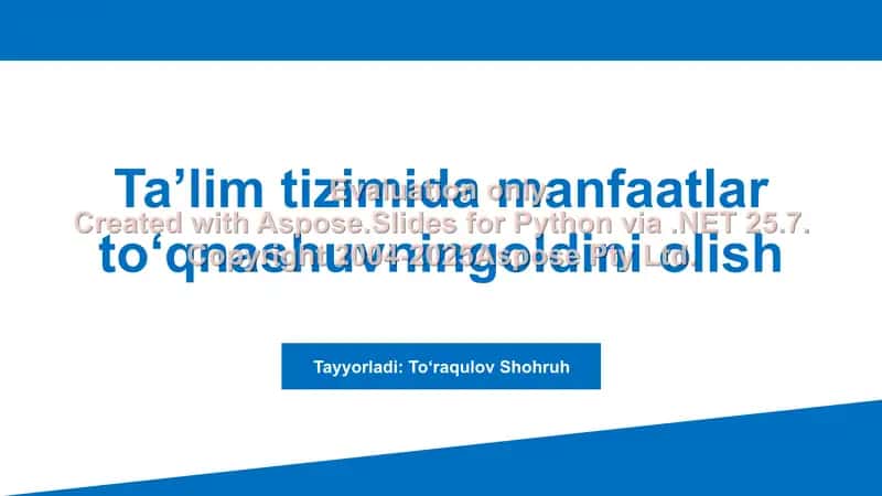 Taʼlim tizimida manfaatlar toʻqnashuvningoldini olish 1