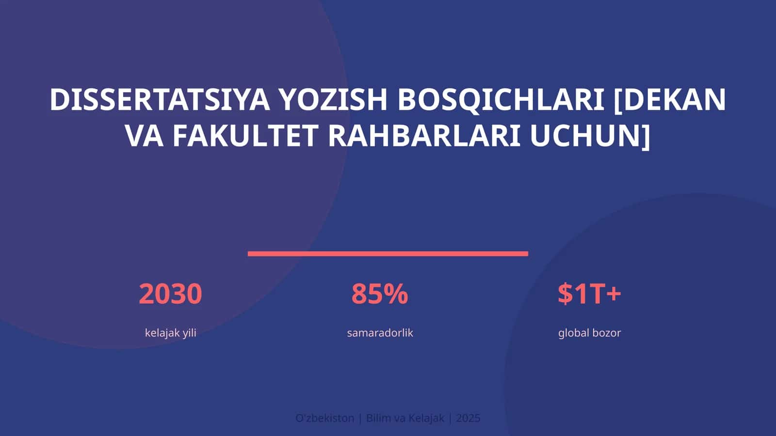 Dissertatsiya yozish bosqichlari [dekan va fakultet rahbarlari uchun] 1