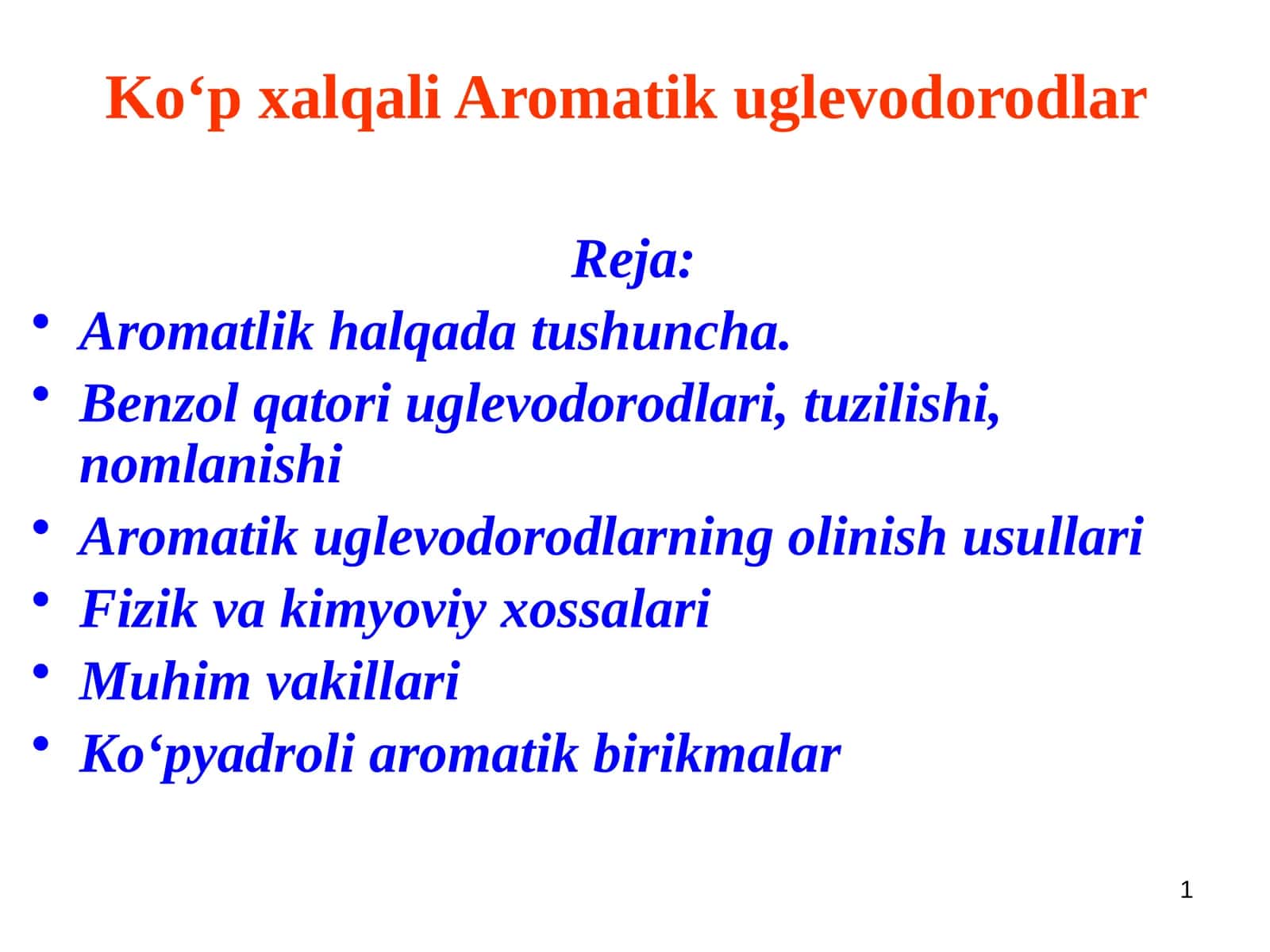 Aromatik birikmalar 1