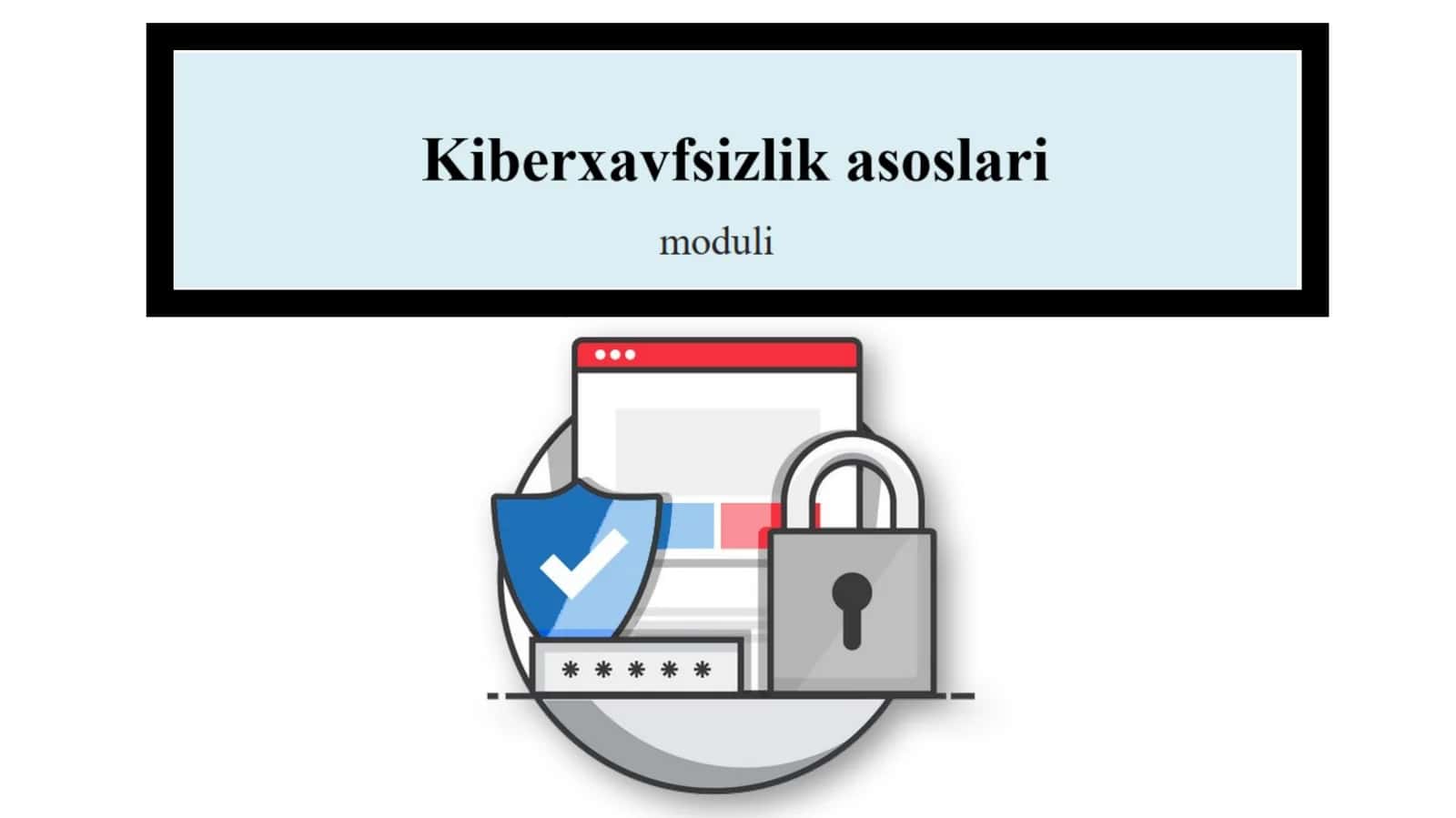 Kiberxavfsizlik asoslari faniga kirish 1