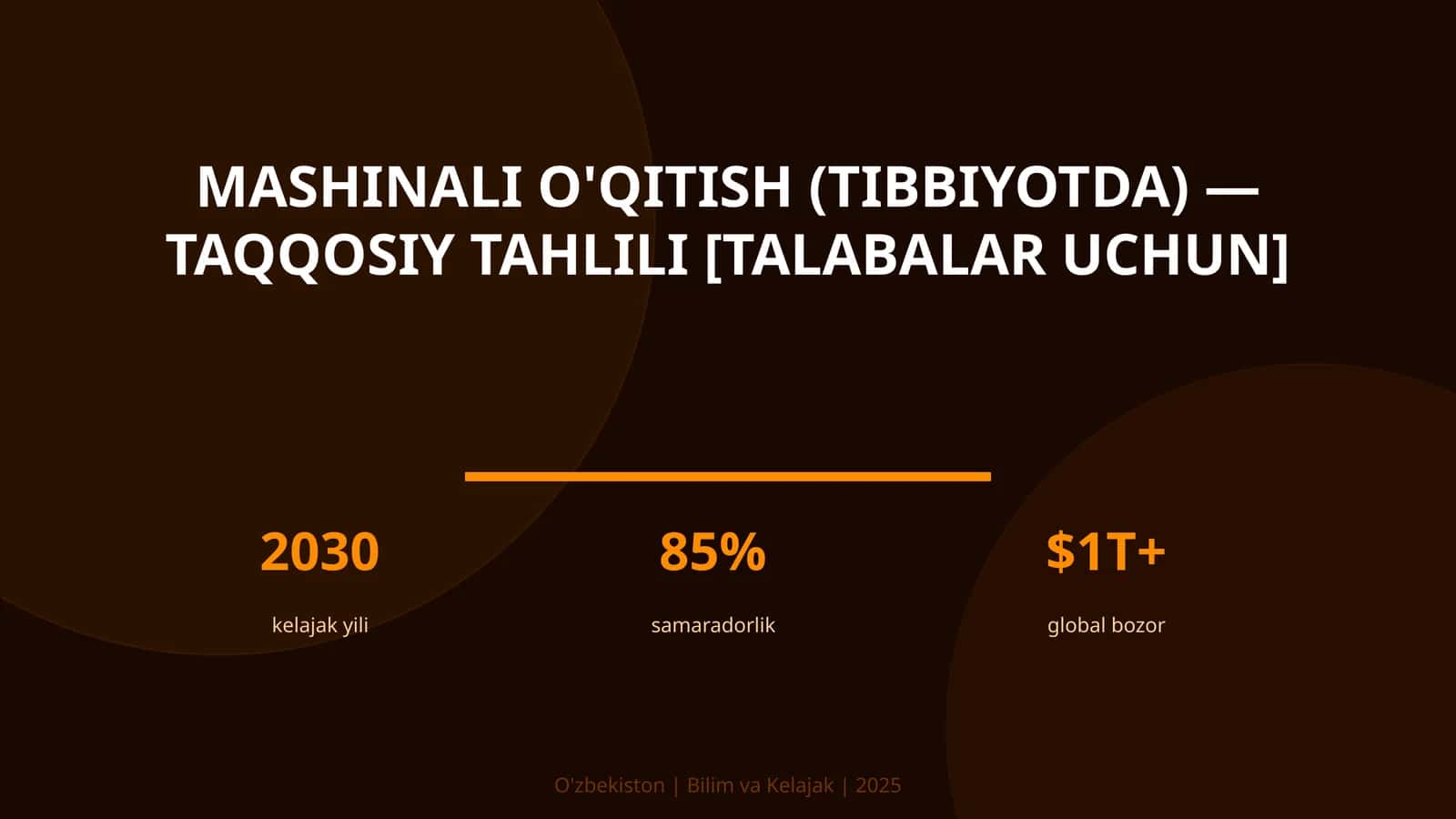 MASHINALI O'QITISH (TIBBIYOTDA) — TAQQOSIY TAHLILI [TALABALAR UCHUN] 1