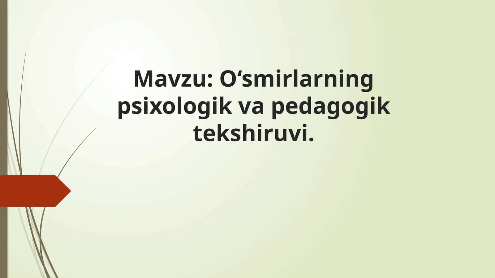 O‘smirlarning psixologik va pedagogik tekshiruvi 1