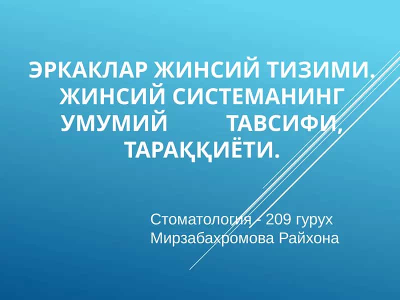 Жинсий тизим ва жинсий система 1
