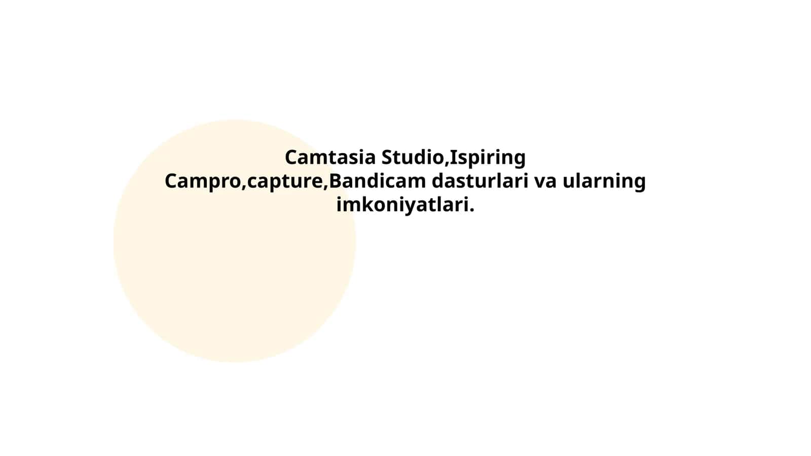 Camtasia Studio,Ispiring Campro,capture,Bandicam dasturlari va ularning imkoniyatlari 1