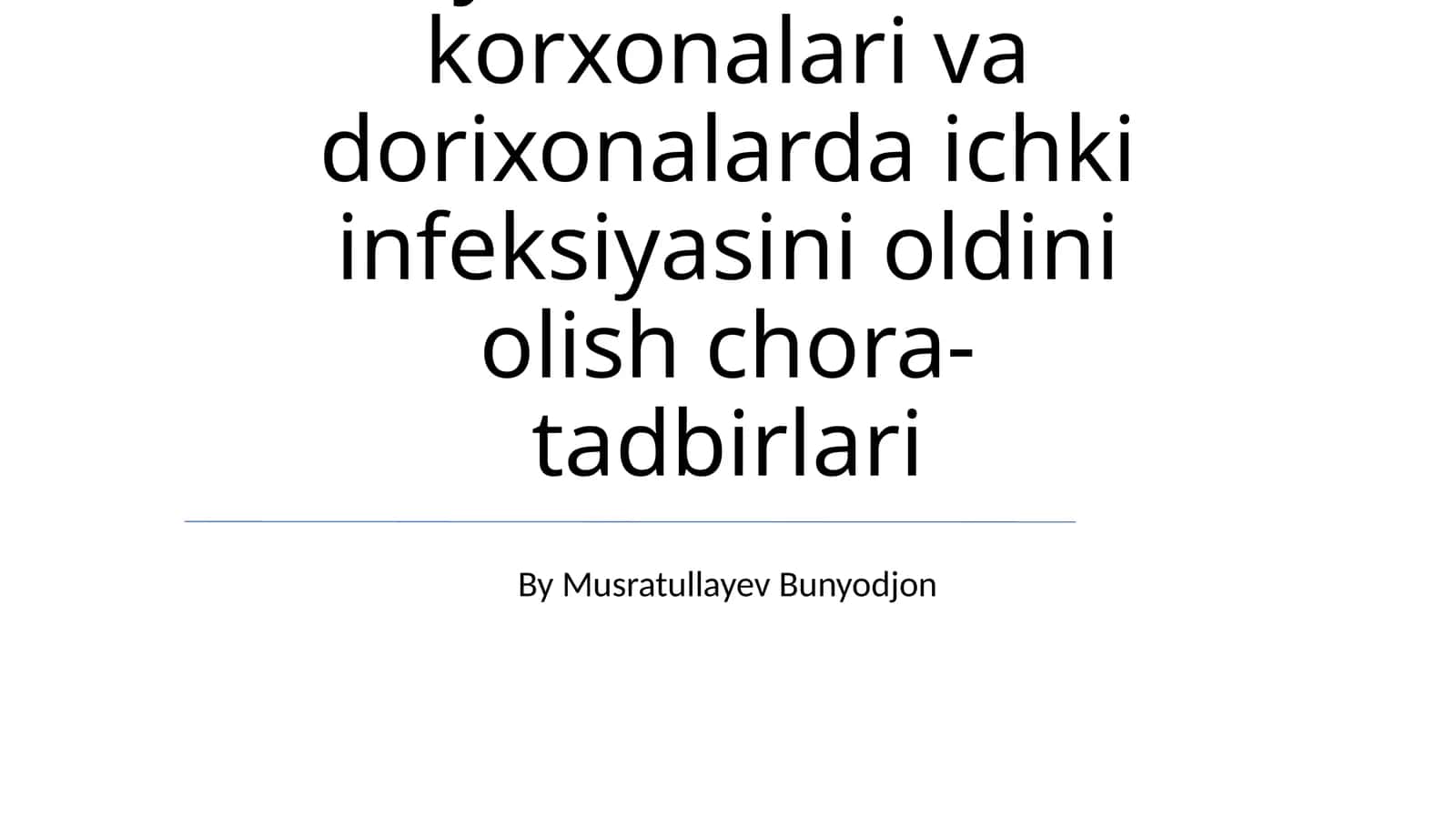 Kimyo-farmatsevtika korxonalari va dorixonalarda ichki infeksiyasini oldini olish chora-tadbirlari 1