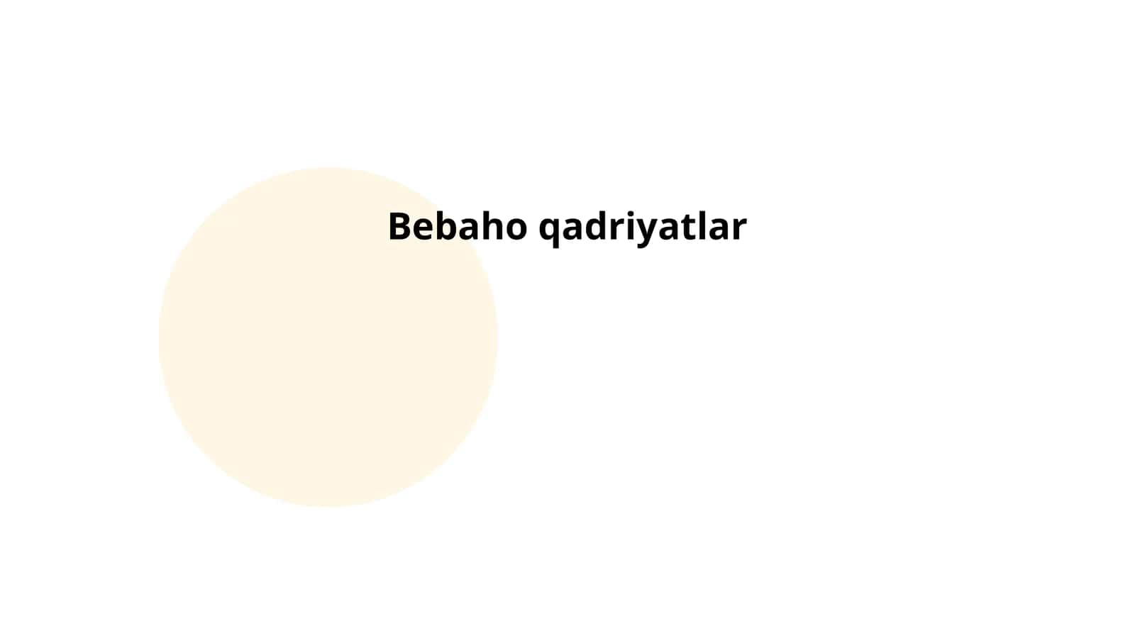 Bebaho qadriyatlar 1
