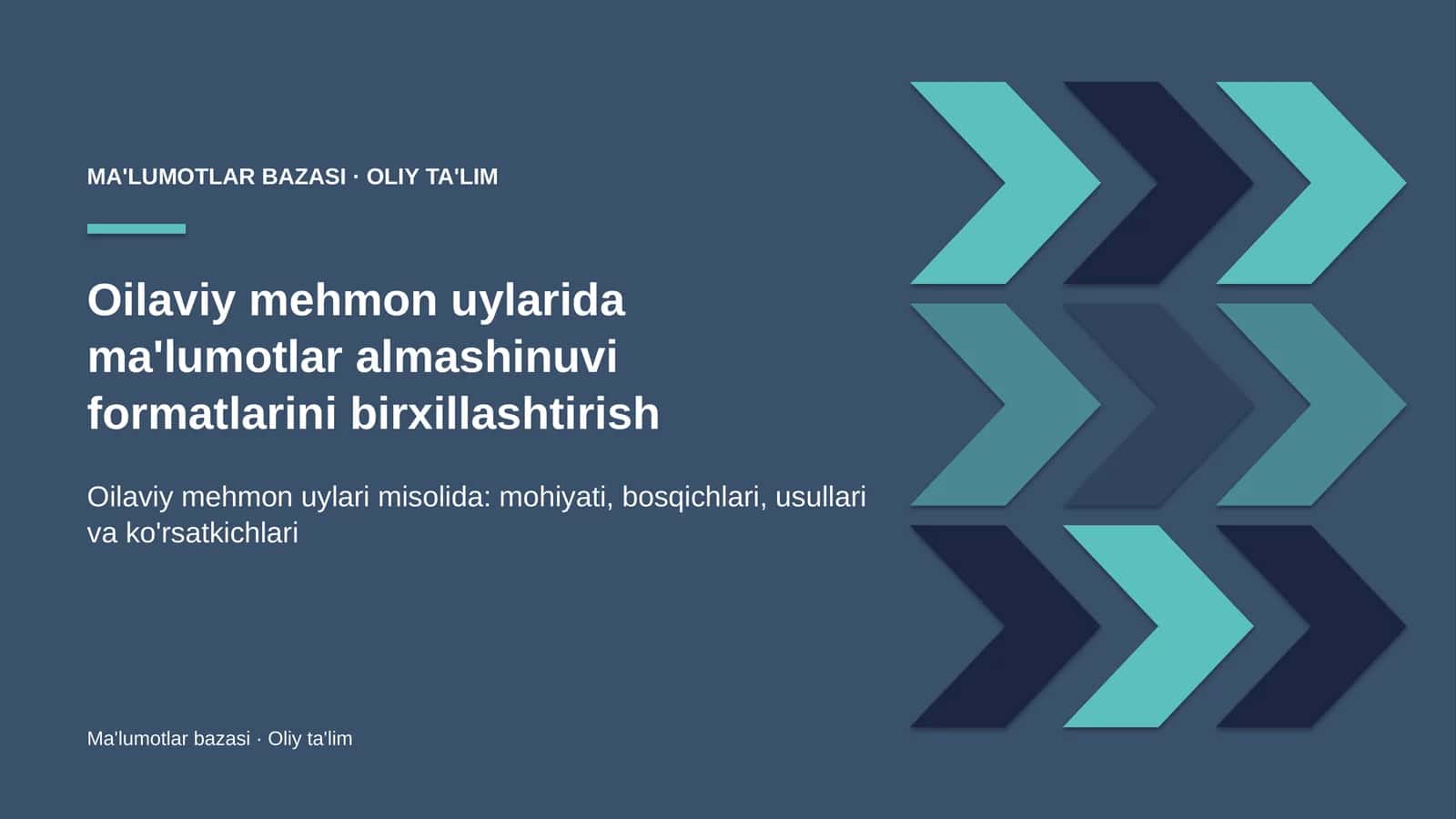 oilaviy mehmon uylarida ma'lumotlar almashinuvi formatlarini birxillashtirish 5087 1