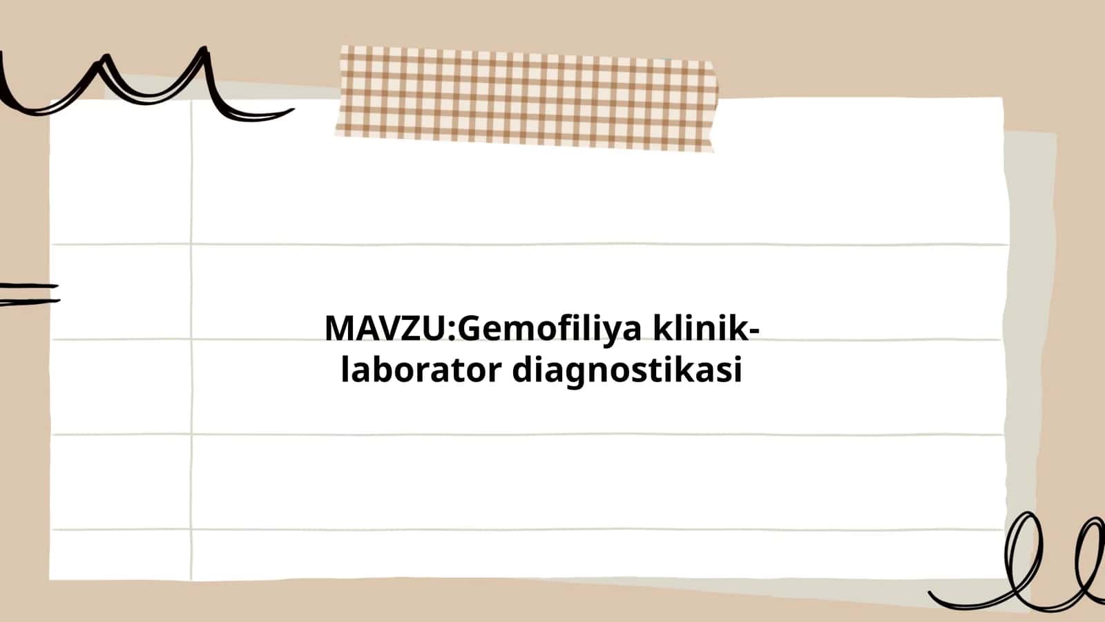 Gemofiliya klinik-laborator diagnostikasi 1