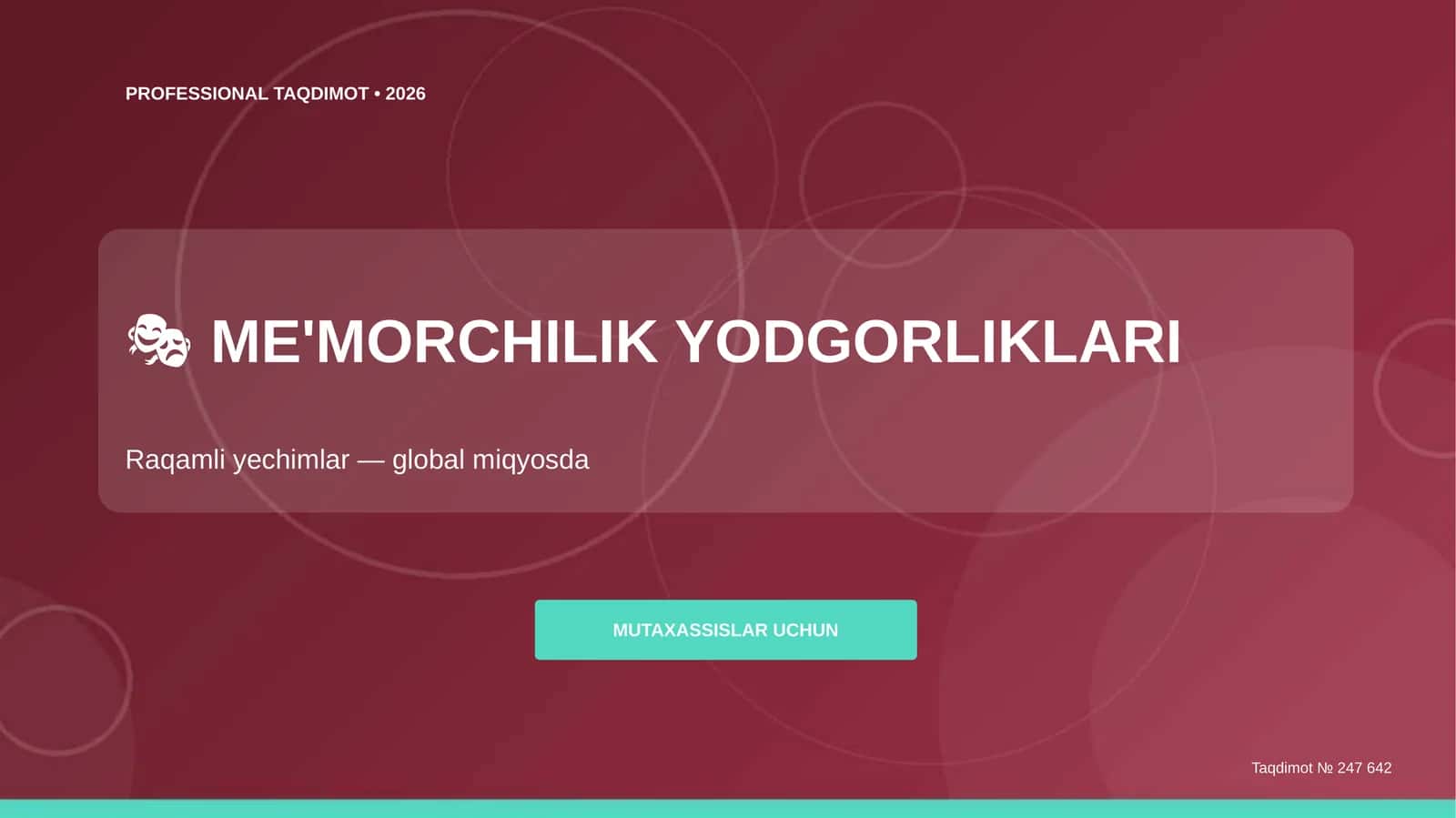 ME'MORCHILIK YODGORLIKLARI 1