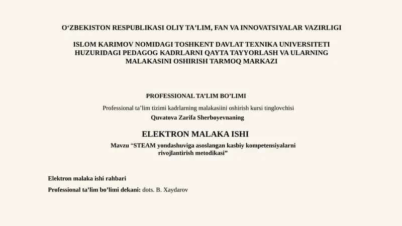 Elektron malaka ishi 1