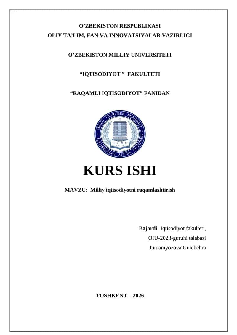 Milliy iqtisodiyotni raqamlashtirish 1
