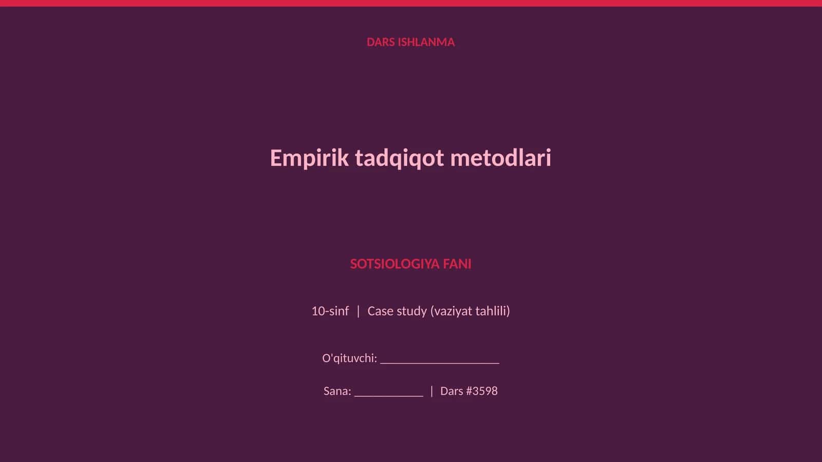 Empirik tadqiqot metodlari 1